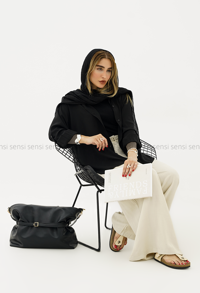 شومیز سیلک جلو دکمه کد1006218